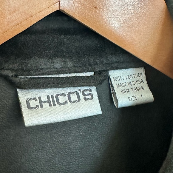 Chicos 100% Leather Suede Jacket Shirt - Picture 3 of 8